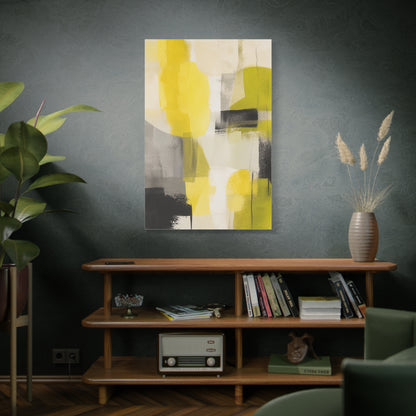 Citron and Charcoal Designer Abstract Wall Art & Canvas Print