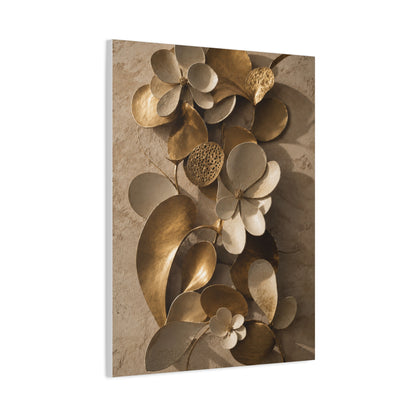 Brass and Ceramic Floral Relief Wall Art & Canvas Print