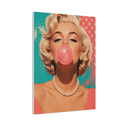 Retro Pop Glam Bubble Portrait Wall Art & Canvas Print