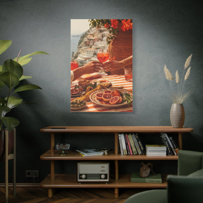 Mediterranean Aperitivo Romance Scene Wall Art & Canvas Print