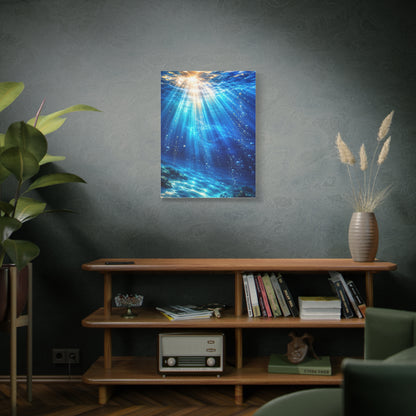 Sunlit Underwater Light Rays Ocean Scene Wall Art & Canvas Print