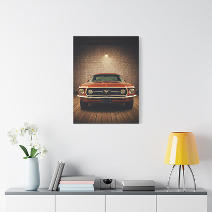 Ford Mustang 1969 Vintage Garage Wall Art & Canvas Prints