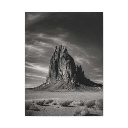 Desert Monolith Black and White Southwest Wall Art & Canvas Print