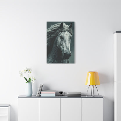 Silver Horse Portrait Wall Art & Canvas Print