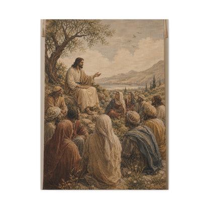 Sermon on the Hillside Tapestry Wall Art & Canvas Print