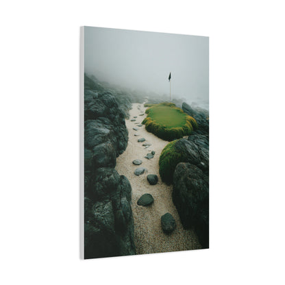 Coastal Mist Golf Green Minimal Wall Art & Canvas Print