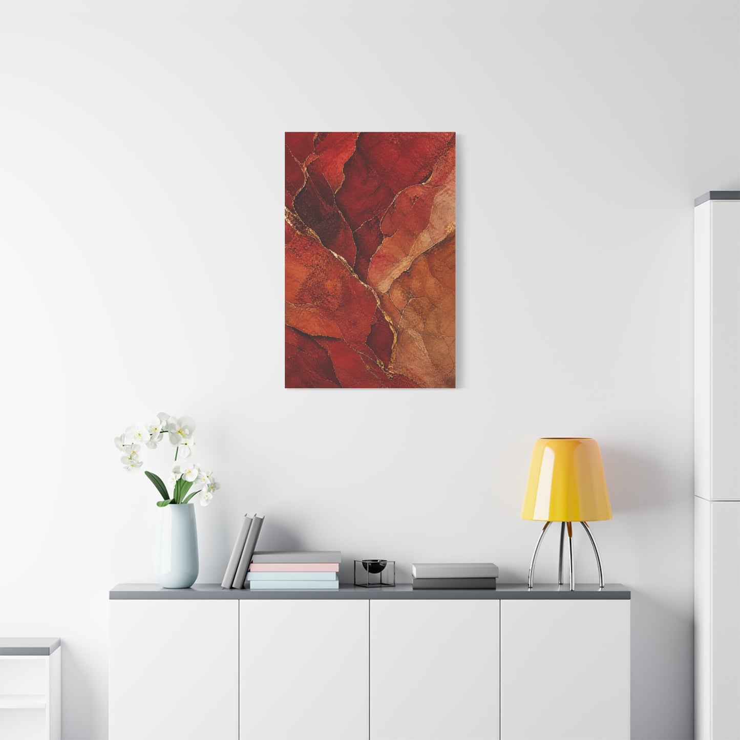 Red Geologic Mineral Abstraction Wall Art & Canvas Print