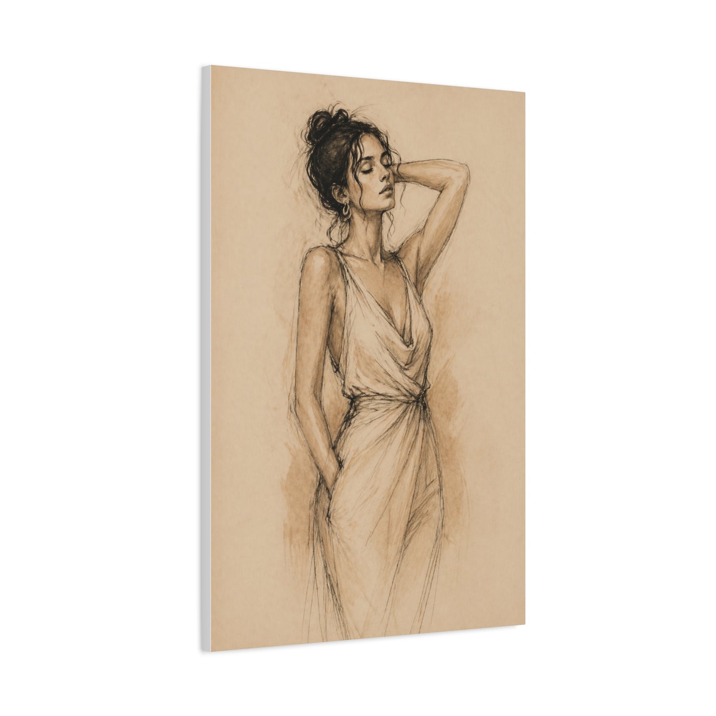 Elegant Charcoal Figure Study Wall Art & Canvas Print