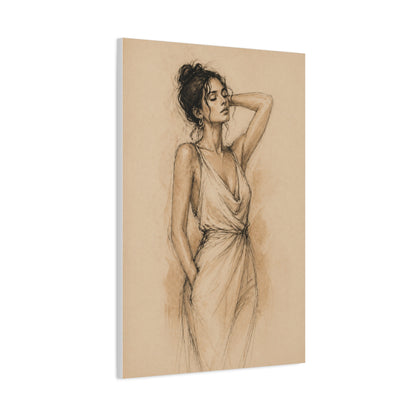 Elegant Charcoal Figure Study Wall Art & Canvas Print