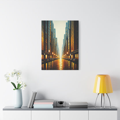 Golden City Reflection Wall Art & Canvas Prints