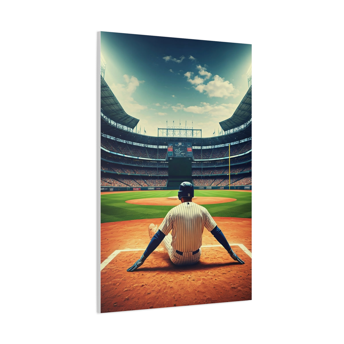 Batter Ready at Home Plate Stadium View Wall Art & Canvas Prints