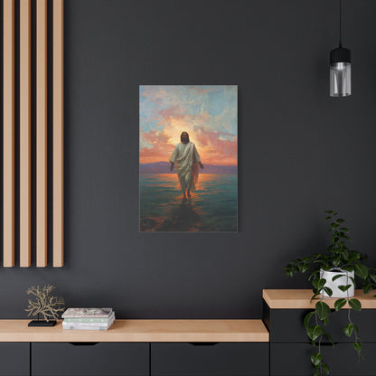 Jesus Walking on the Sea at Sunset Wall Art & Canvas Print