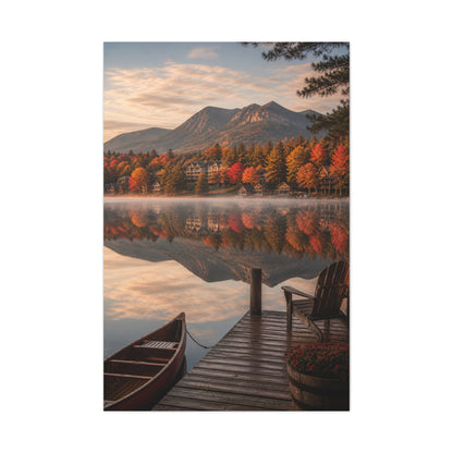 Lake Placid Autumn Reflection Wall Art & Canvas Print
