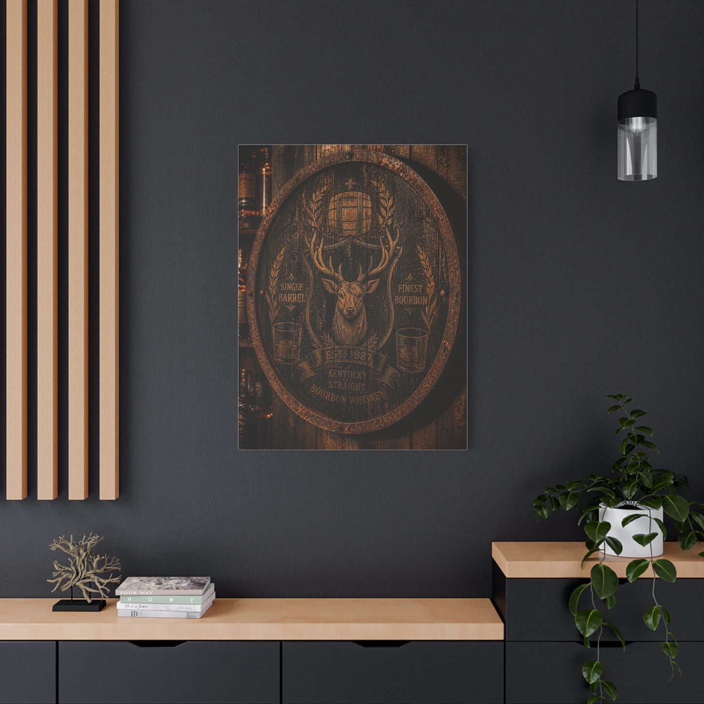 Bourbon Barrel Crest Wall Art & Canvas Print