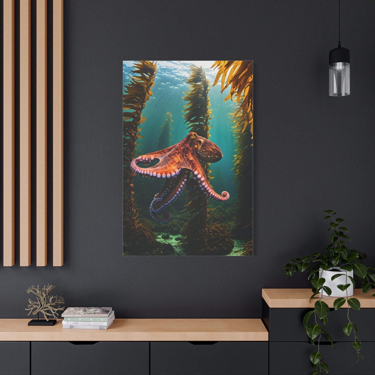 Octopus in Kelp Forest Wall Art & Canvas Prints