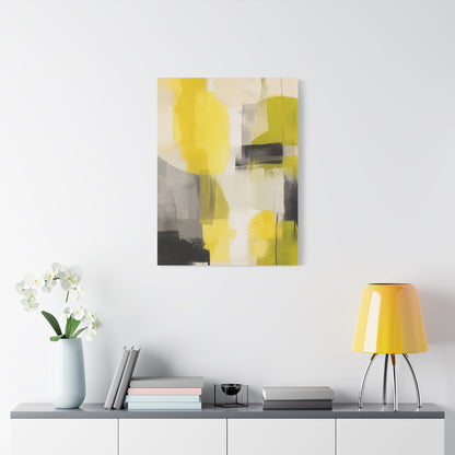 Citron and Charcoal Designer Abstract Wall Art & Canvas Print