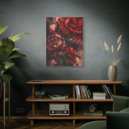 Red Floral Expressionist Painting Wall Art & Canvas Print