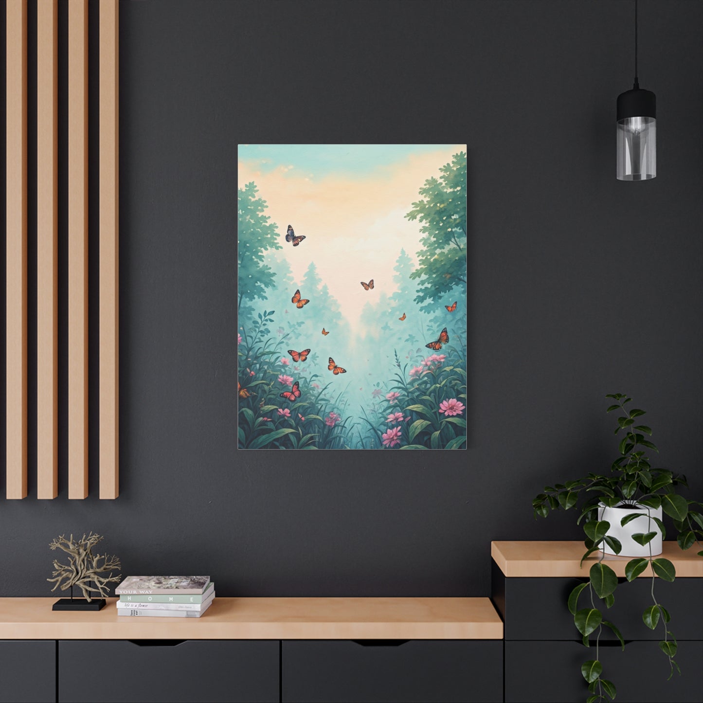 Enchanted Garden Butterfly Scene Wall Art & Canvas Prints