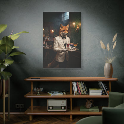 Fox Butler Cocktail Service Portrait Wall Art & Canvas Print