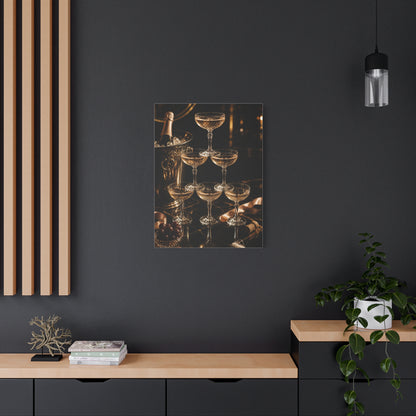 Champagne Coupe Tower Celebration Wall Art & Canvas Print