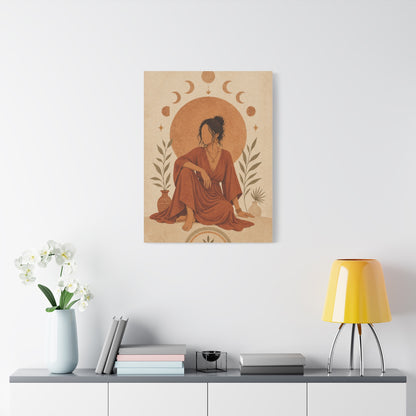 Bohemian Sun Goddess Portrait Wall Art & Canvas Print