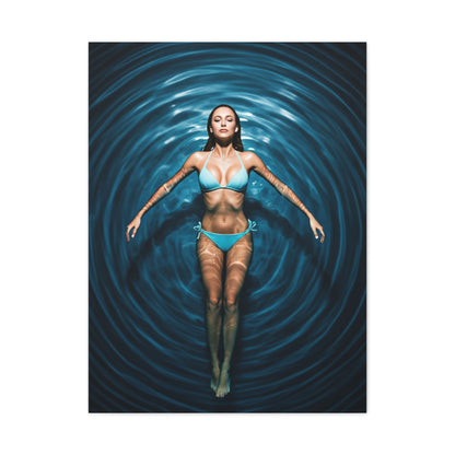 Floating Serenity in Deep Blue Pool Wall Art & Canvas Prints