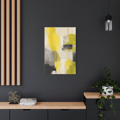 Citron and Charcoal Designer Abstract Wall Art & Canvas Print