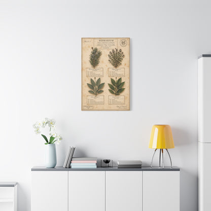 Vintage Herbarium Culinary Study Wall Art & Canvas Print