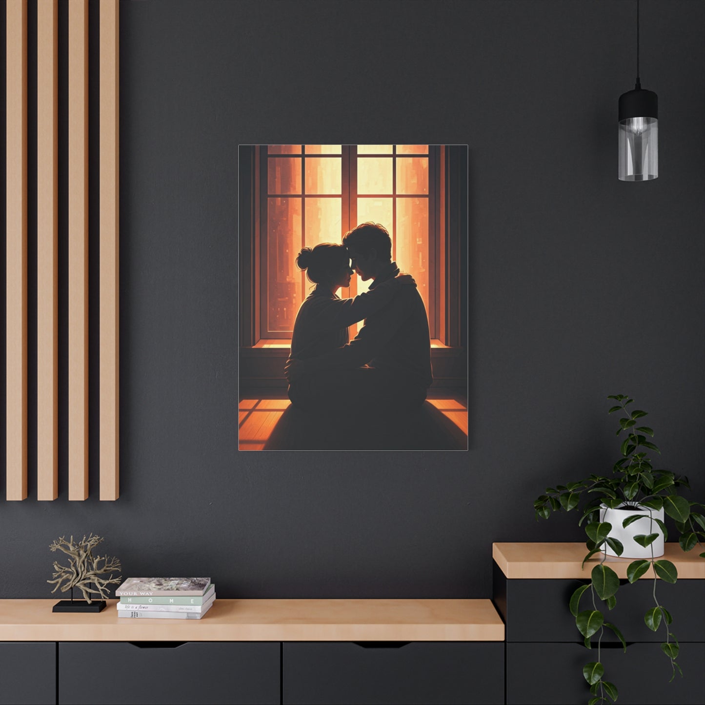 Quiet Embrace by Sunlit Window Wall Art & Canvas Prints