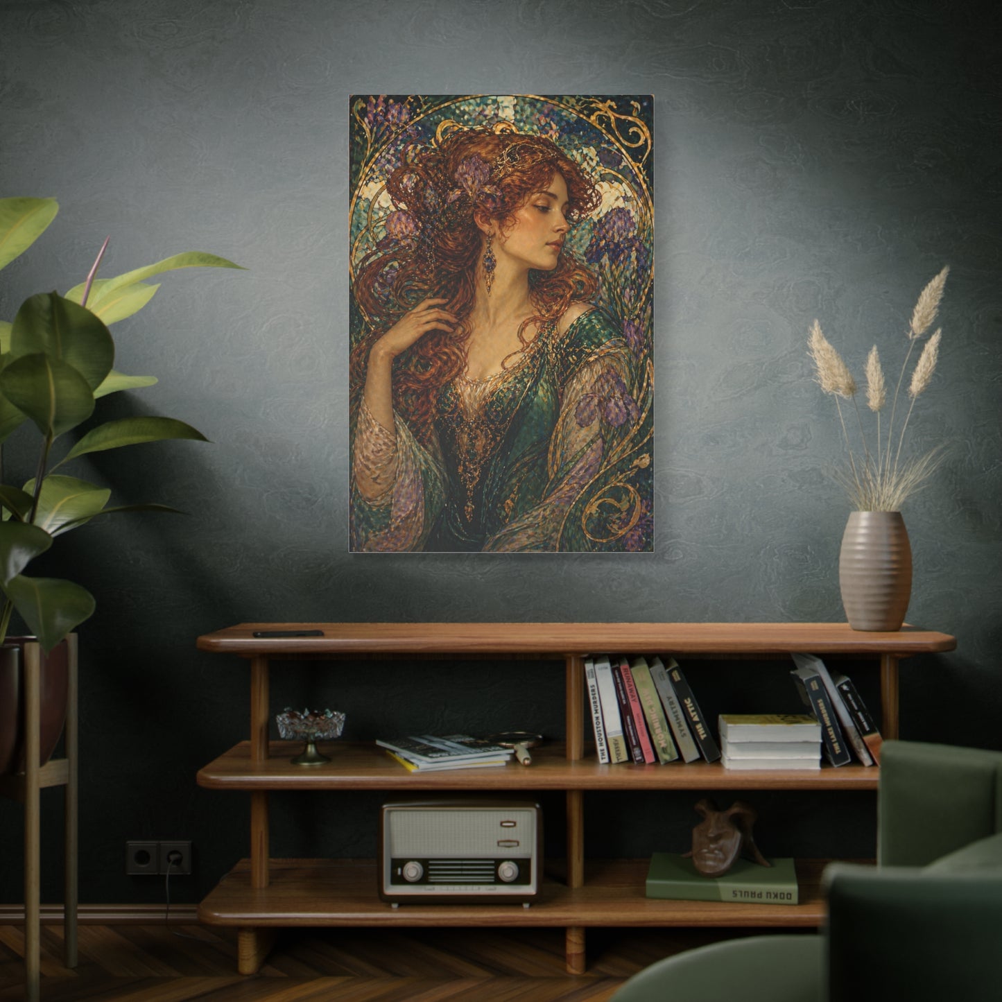 Art Nouveau Woman Ornamental Portrait Wall Art & Canvas Print