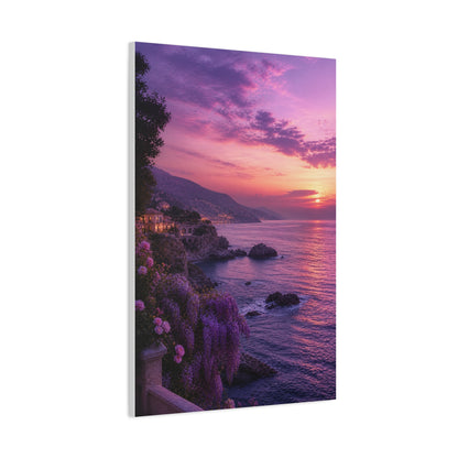 Violet Coastal Sunset Landscape Wall Art & Canvas Print