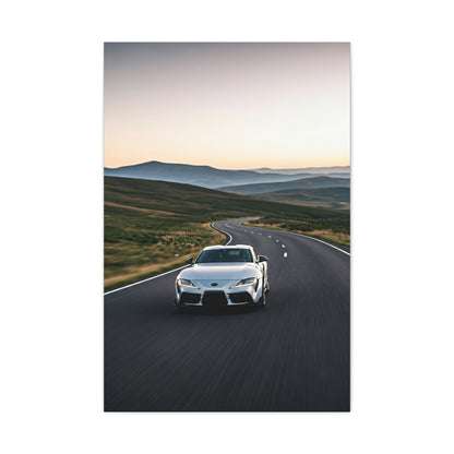 Toyota GR Supra Sunrise Scenic Road Wall Art & Canvas Prints