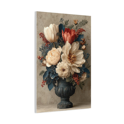 Scandinavian Folk Floral Urn Wall Art & Canvas Print