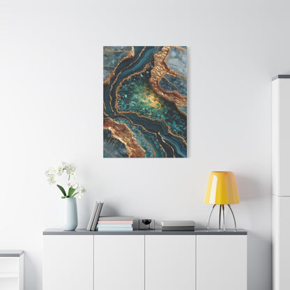 Emerald Gold Geode Abstract Wall Art & Canvas Print