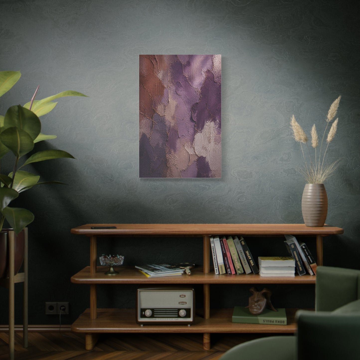 Wabi-Sabi Plum Texture Abstraction Wall Art & Canvas Print