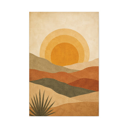Boho Desert Sun Layers Abstract Wall Art & Canvas Print