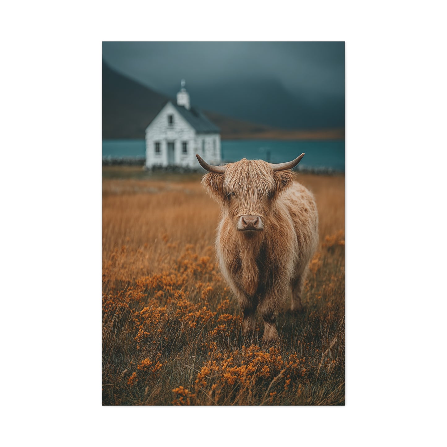 Highland Cow Farm Pasture Wall Art & Canvas Print