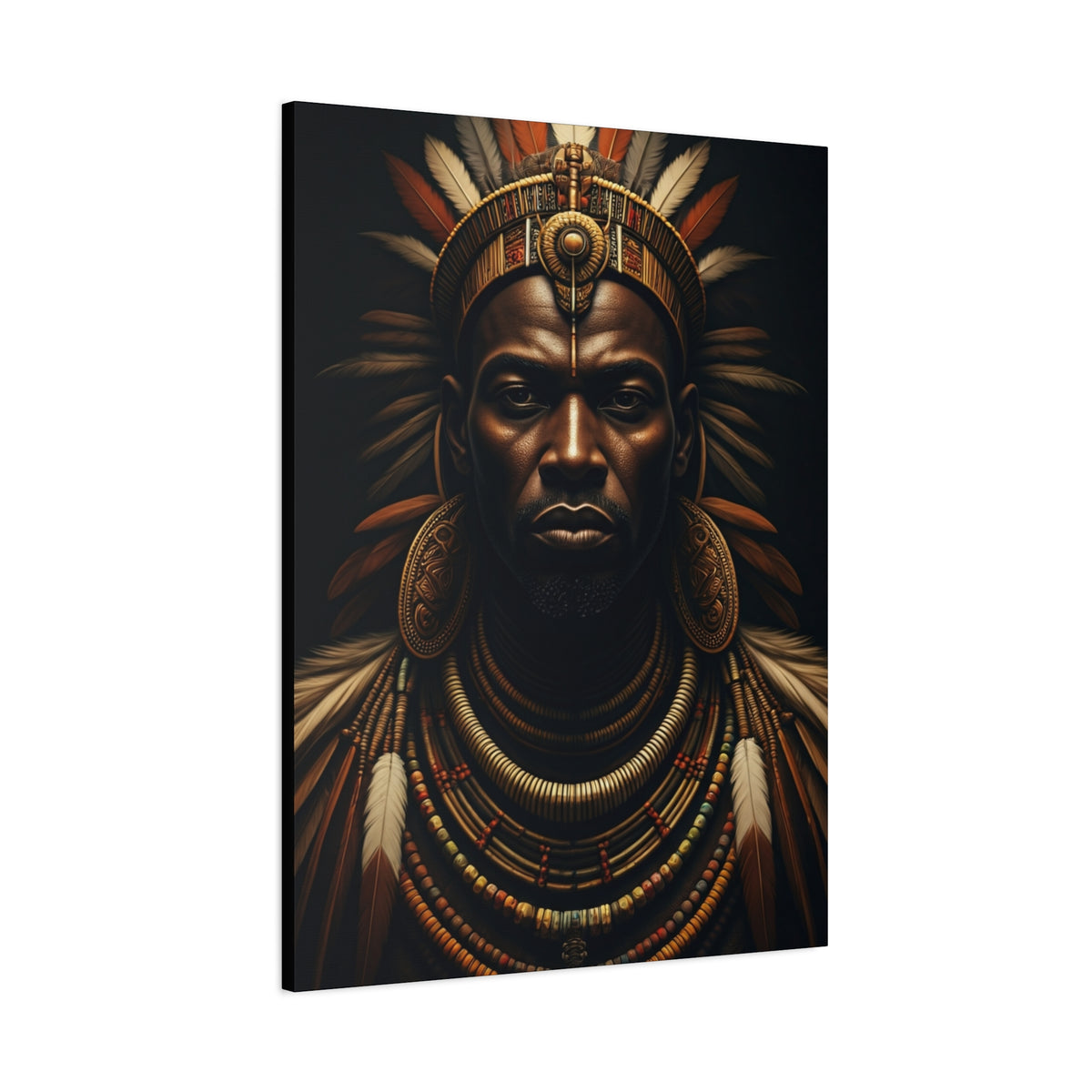 Crowned Tribal King Portrait Wall Art & Canvas Prints