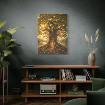 Golden Bodhi Tree Illumination Wall Art & Canvas Print