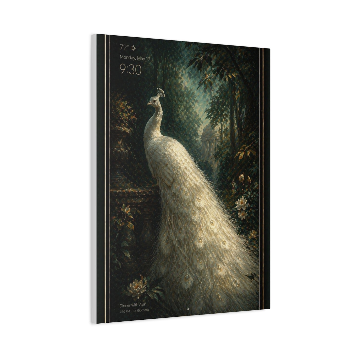 Digital White Peacock Forest Display Wall Art & Canvas Print