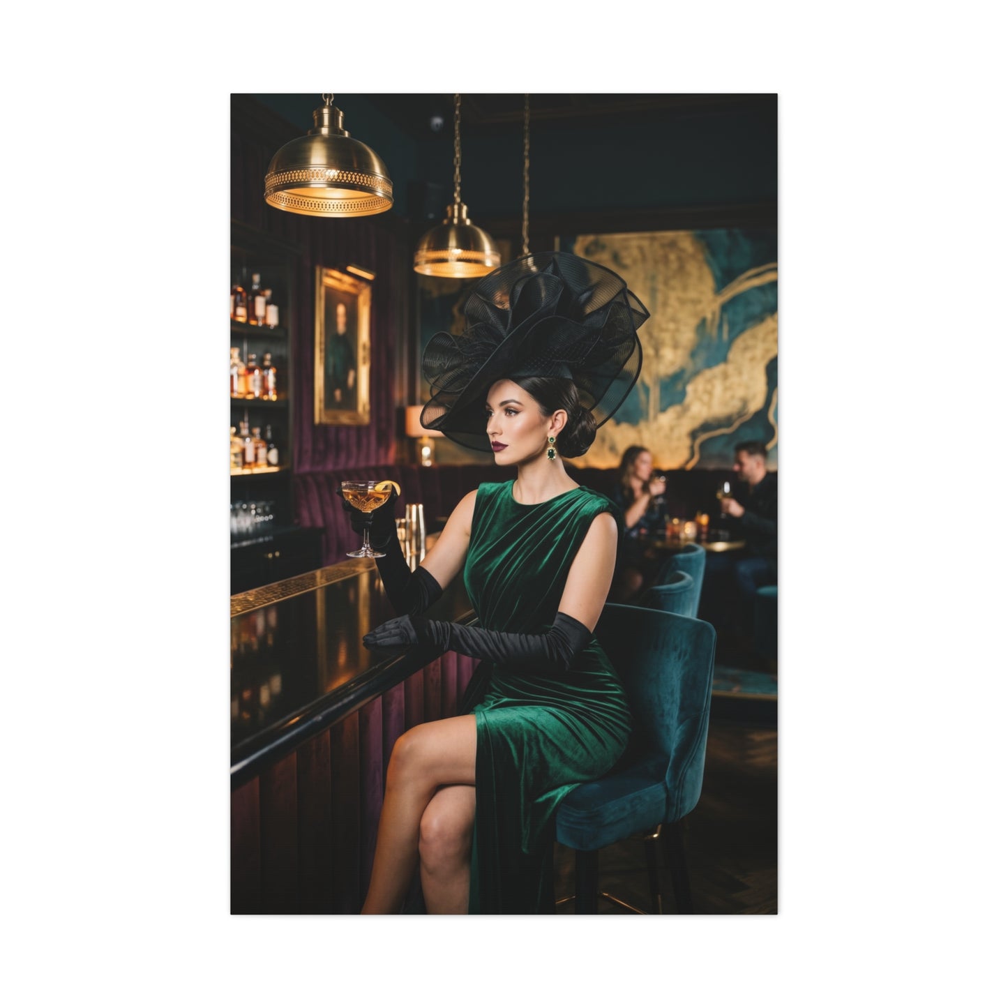 Couture Bar Lounge Woman Portrait Wall Art & Canvas Print