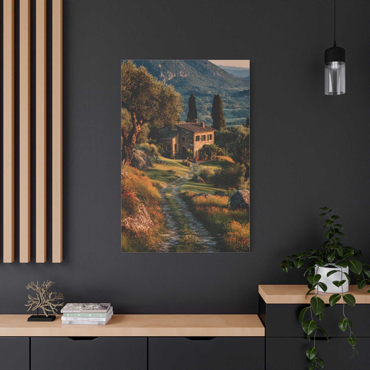 Tuscan Green Olive Grove Landscape Wall Art & Canvas Print