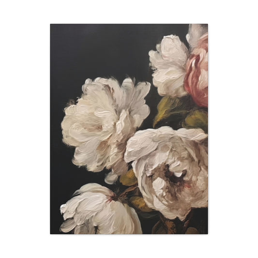 White Flower Dark Wall Art & Canvas Prints