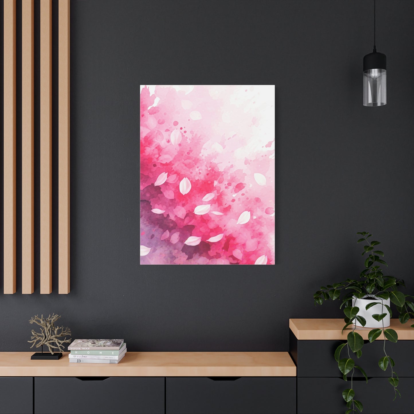Abstract Sakura Watercolor Petals Wall Art & Canvas Prints