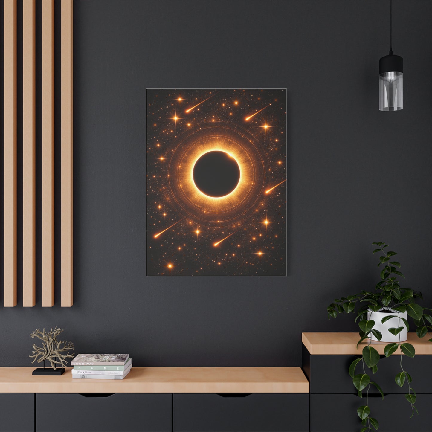 Golden Eclipse Celestial Wall Art & Canvas Print