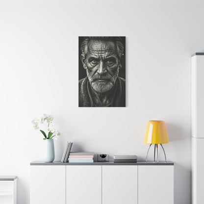 Lines of Time Black & White Elder Portrait Wall Art & Canvas Prints