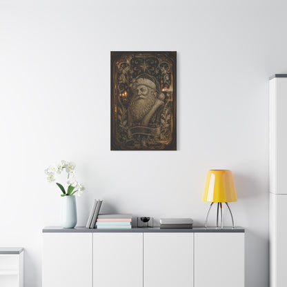 Victorian Etched Mirror Santa Wall Art & Canvas Print