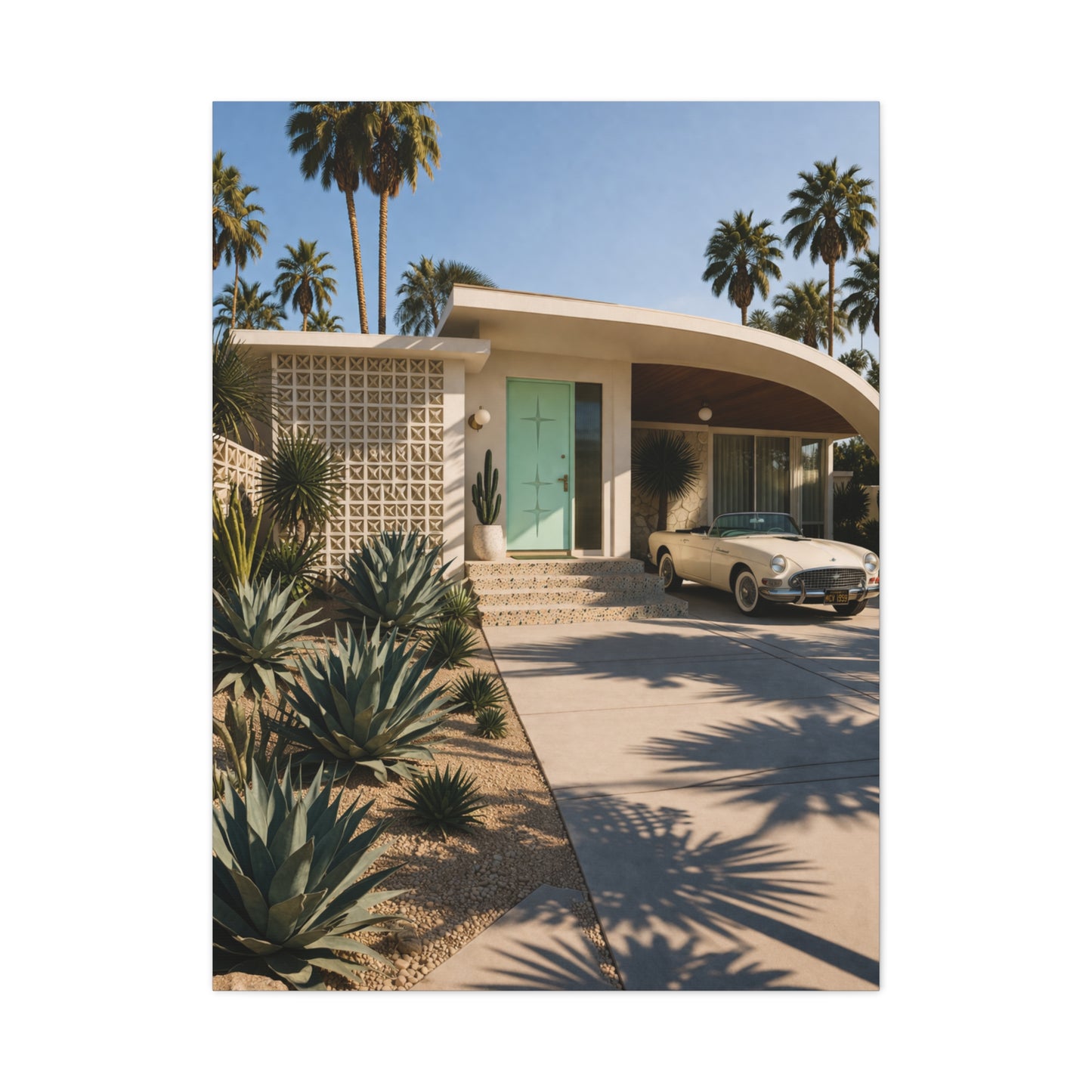 Palm Springs Modern Villa Exterior Wall Art & Canvas Print