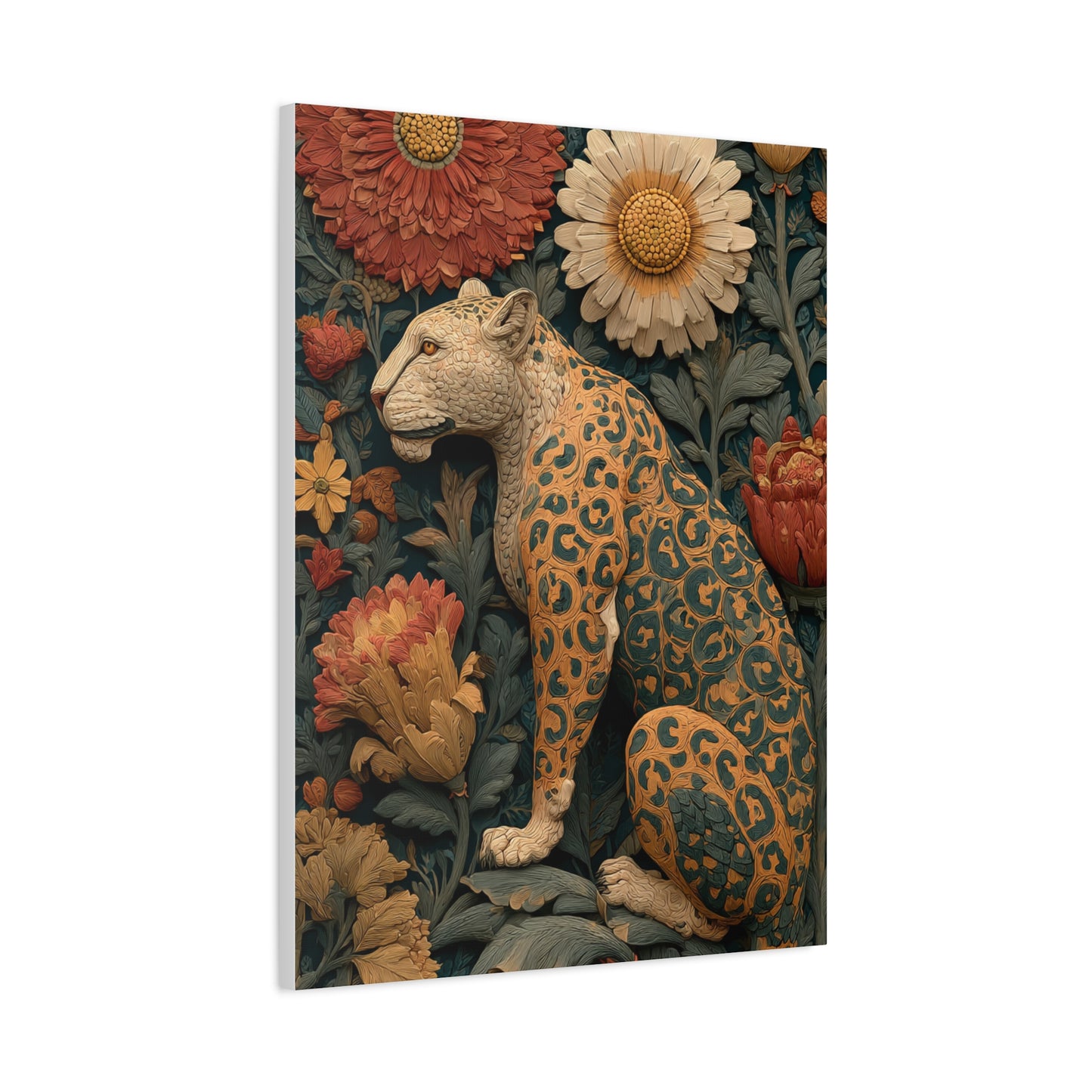 Talavera Jaguar Folk Pattern Wall Art & Canvas Print
