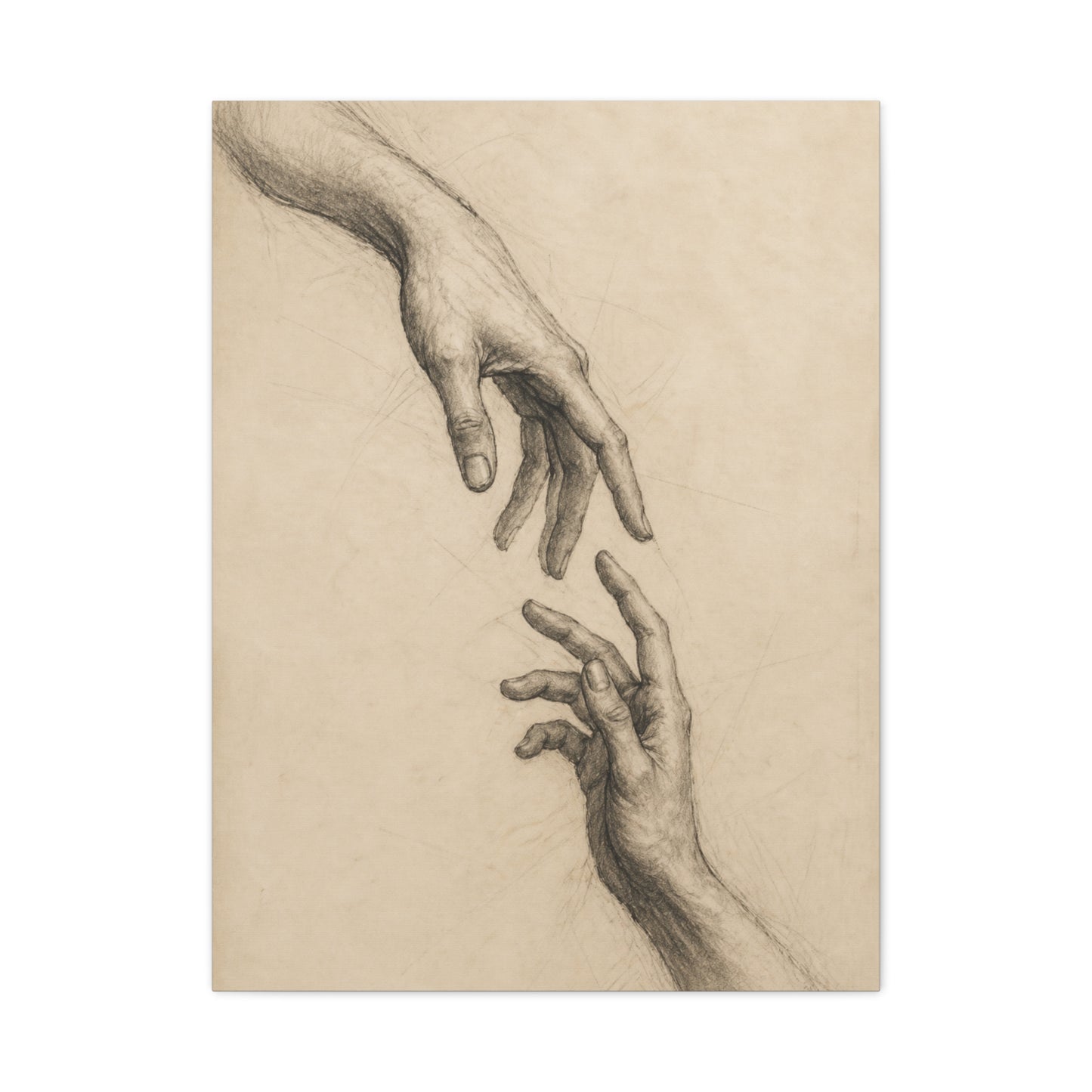Expressive Hands Charcoal Study Wall Art & Canvas Print